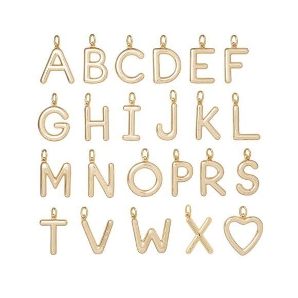 Roxanne Assoulin The Very Big Puffy Initial Necklace with Charm J/K/L/P/R - Picture 5 of 10